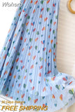 Spring Summer Heart Print Tulle Skirts Floral Fashion Midi Length Mesh Tutu Long Skirts Chic Casual Gauze Skirt QT1553-Outfit