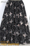 Mid-length Butterfly Sequined Mesh Skirt Women Sweet High Waist Embroidered long Tulle Skirt QT1843-Outfit