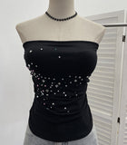 Diamond Splicing Lace-Back Strapped Braided Braided Braided Brae Folded Bra Sleeveless Top