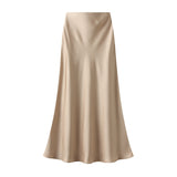 Lustrous Silky Silky Dress Half-Dress Women's Summer Long Fishtail Skirt High-Waisted Thin-Butt