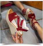 Lace Leisure Women Wedges Heeled Women Shoes 2022 Summer Sandals Party Platform High Heels Shoes Woman Zapatos De