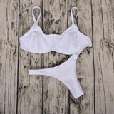 Sexy Women Underwire White Bikini Push Up 2019 New Arrival Beach Straps Backless Low Waist Swimsuit Female Biquini