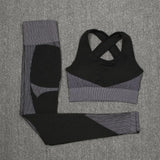Piece Set Tracksuit Women Zipper Workout Long-sleeve Crop Top Tight Leggings Women Fitness Seamless