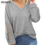 Autumn Cotton Shirts Fashion Women Casual Shirts Long Sleeve T-shirt Loose Tops Female Tees Clothes New Blusas 23266-Outfit