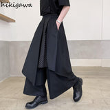 Wide Leg Pants for Women Harajuku Patchwork Striped Trousers 2022 New Bottoms Loose Casual Irregular Pantalon
