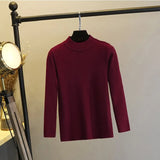 Spring Autumn Crew Neck Women Pullover Sweater Solid Basic Tight Sweaters OL Style Knit Female Jumper Pull
