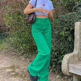 printed washed casual loose trousers low waist pleated jeans women European style autumn and winter 2021 new women