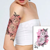 Temporary Tattoo Stickers Sexy Rose Heart-shaped Wreath Fake Tatto Waterproof Tatoo Back Leg Arm Belly Big Size for Women