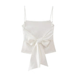 Spring Style Silk Satin Blouse With Bow On The Back 2712331-Outfit
