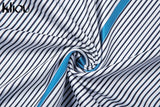 Kliou Striped Color Blocking Mini Dresses Women Fashion Stitching Sleeveless Body-Shaping New Style Skirt Female