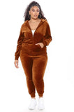 Fall Plus Size Casaul Solid Hoodies And Pant