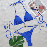 Woherb Female Summer 2023 New Burst Ins Bikini Crystal Diamond Sexy Beach Vacation Swimsuit