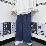 Corduroy Trousers Japanese Wide Leg Pants Women Streetwear BF Casual Chic Pantalon Femme 2022 New Bottoms Y2k