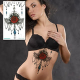 Temporary Tattoo Sticker Totem Flower Arrow Color Sexy Chest Back Fake Tatoo Waterproof Flash Tatto Body Art for Woman