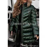 Thick Hooded Cotton Clothes Women's Long-Haired Collar Fashion Cotton Jacket Winter Cotton Clothes