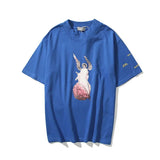 West Kids See Ghosts Oversize Men T Shirt Tour Commemorative Printed Retro Loose Harajuku Crew Neck Short Sleeve