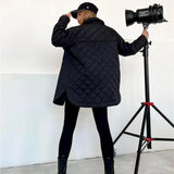 Buckle Collar Loose Warm Lingge Cotton Suit New 2025 Autumn And Winter With Thick Cotton