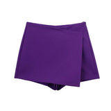 Shorts Skirts for Women, High Waist, Side Zipper, Female Skort, Chic Fashion-Outfit