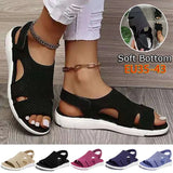 2021 New Summer Women Sandals Sexy Shoes Crystal Casual Woman Flats Buckle Strap Ladies Fashion Beach Shoe Big