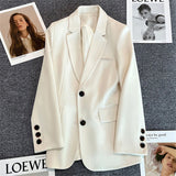 Green Suit Jacket Woman 2025 Spring And Autumn New Leisure Temperament High-End Sense Fried Street Small Suit Suit