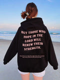 Cotton Unisex Hoodie Print Quote But Those Who Hope In The LORD Will Renew Their Strength-Outfit