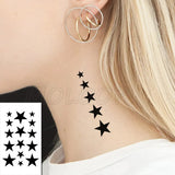 Water Transfer Tattoo Sexy Black Letter Lifeline Tattoo Body Art Waterproof Temporary Fake Flash Tattoo for Man Woman