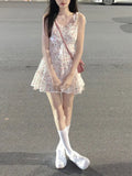Sleeveless Dresses Women 2023 Summer Sweet Tender Lovely Sexy Vintage Casual Females Mujer Платье Женское Korean Style-Outfit