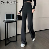 Wide Leg Pants Women Trousers High Waisted Streetwear Straight Pant Women Korean Business Elegant Clothes Summer