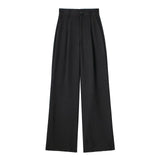 And Autumn 2025 New Women's Front Folded High-Waisted Trousers Casual Trousers Women