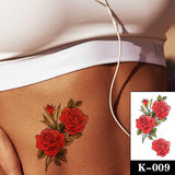 Beautiful Rose Flowers Body Art Neck Abdomen Waterproof Fake Tattoo Sexy for Woman Men Flash Temporary Small Size Tattoo