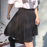 Women Pleated High Waist Y2k Schoolgirls Solid Casual Streetwear All-match Korean Style Trendy Novelty Daily