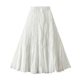 Spring New Sister Wind High-Level Feeling Hundred Folds Loose Thin Swing Skirt Leisure A Skirt