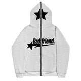 Pentacorn Print Sweatshirt Men's And Women's Hoodie Goth Couple Harajuku Long Zippered