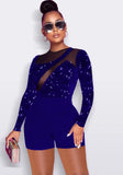 Sequins Upper Long Sleeve Sexy