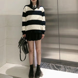 80's Downtown Girl Striped Sweater-Outfit