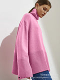 New Loose Knitting Jacket Solid Color High-Collar Loose Autumn And Winter Women's
