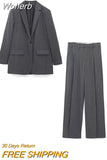 Women Autumn Striped Pant Suits 2 pieces Sets 2023 Casual Loose Blazers Coats and Trousers Female Elegant OL Suit Cloth-Outfit