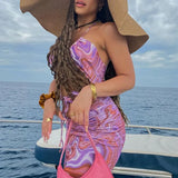 2021 Sleeveless Halter Bow Pleat Irregular Bodycon Sexy Dress Summer Women Streetwear Party Club Elegant Clothing