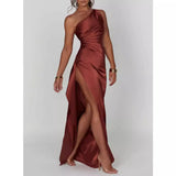 Fashion Irregular Sleeve Slanted Shoulder High-End Evening