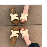 Soft Base Without Tired Feet Cross Word Drag Summer New Fairy Style With Skirt Flat Beach