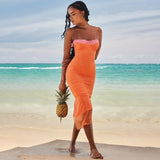 Women's Summer New Mid-Length Dress Lace Lace Wrapping Skirt Dress Sexy Dress