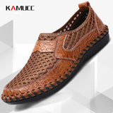 Men's Casual Shoes Men Leather Loafers Flat Handmade Outdoor Breathable Moccasins Designer Shoes Comfortable Sneakers Size