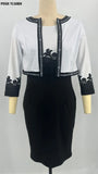 Women Elegant Two Piece Set Christmas Bodycon Dress Fall Winter High Waist Ensemble Robe Femme Medium Long Party Dresses-Outfit