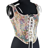 French Retro Sling Vest Female Wearing Peony-Print Court Style Tender