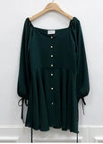 A Line Chic Dresses Women Fashion Korea Japan Style Design Cute Sweet Little Back Dress Party Mini Button Vintage Dress