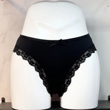 Chain Hollow Lady T-Shirt Lace Trousers Comfort Ice Silk Cotton Crotch Trousers Sexy Low-Waist