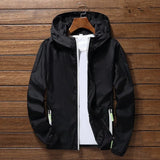 Thin Bomber Jacket Autumn Casual Plus Size Windbreaker Jacket Ultra-Light Solid Zipper Packable Slim Fit Outwear Coat