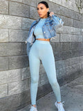 hirigin Women Two Pieces Set Fall Autumn Yoga Suit Sets Long Sleeve T-shirt Crop Tops High Waist Leggings Gym Workout