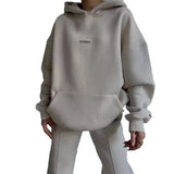 2025 New Casual Plus Velvet Long-Sleeved Hooded Hooded Trousers Set For