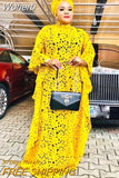 Lace Africa Dress African Dresses for Women African Clothes 2023 Dashiki Organza Bow Taditional Boubou Robe Africaine Femme-Outfit